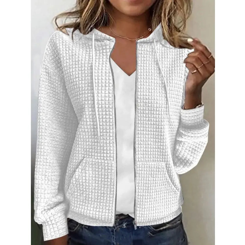 Women's Zipper Hooded Cardigan Long Sleeve Sweater Coat Black XL – Posh Atomic