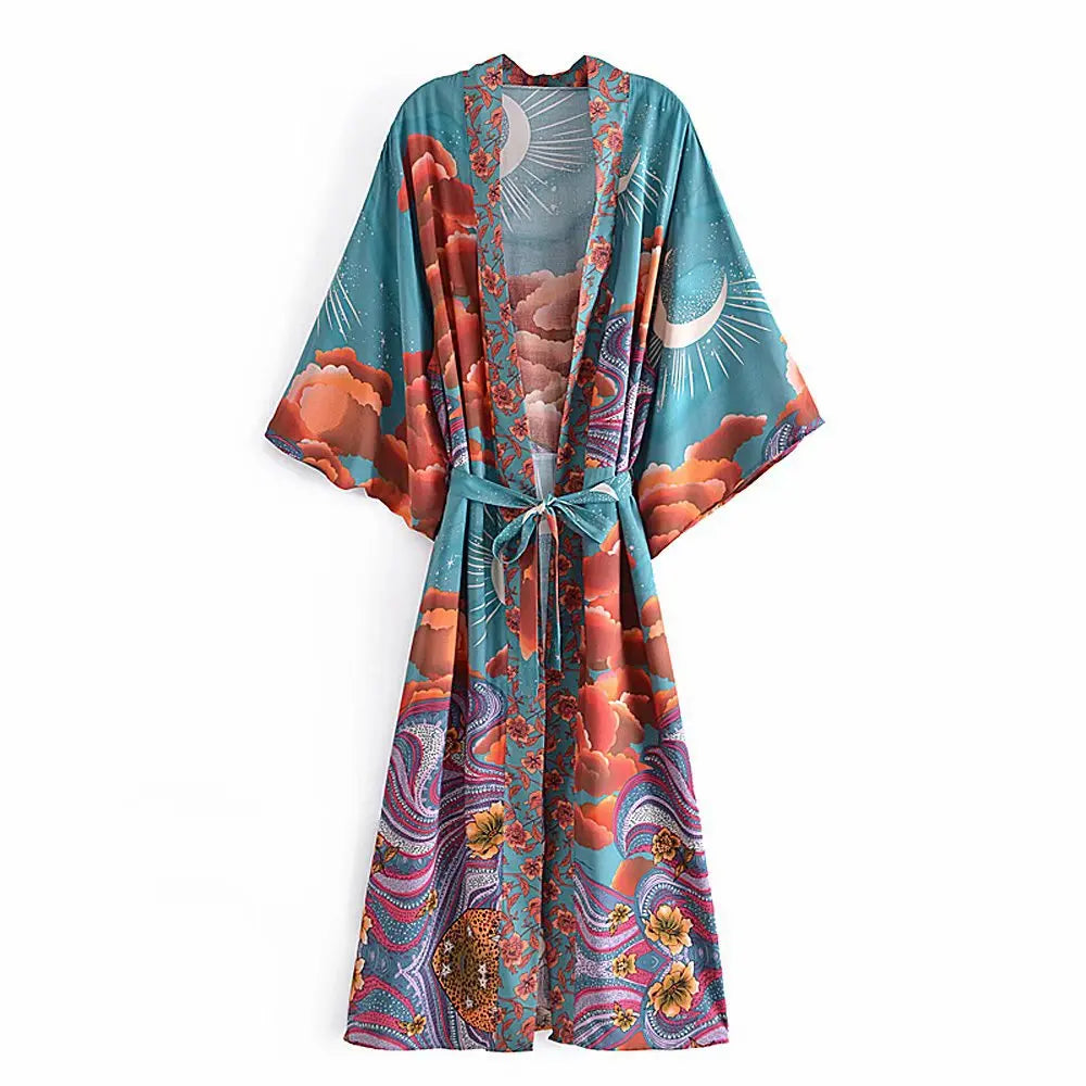 Womens Ladies Green Kimono Robe Gown Cover – Posh Atomic