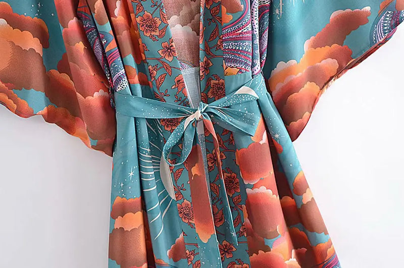 Womens Ladies Green Kimono Robe Gown Cover – Posh Atomic