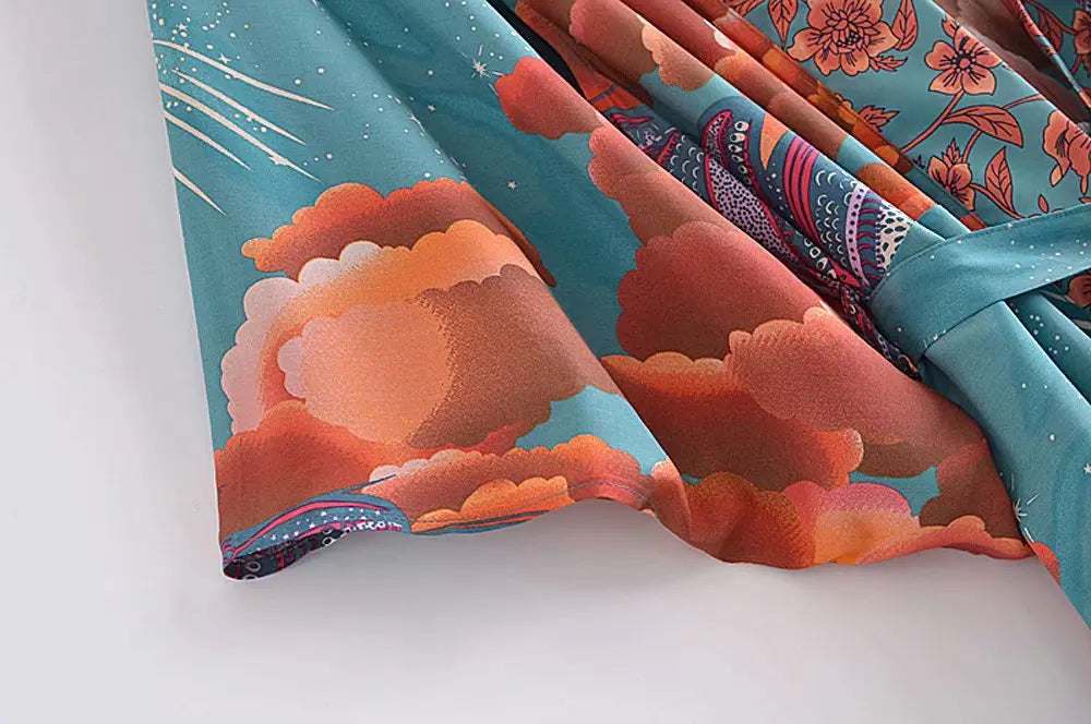 Womens Ladies Green Kimono Robe Gown Cover – Posh Atomic