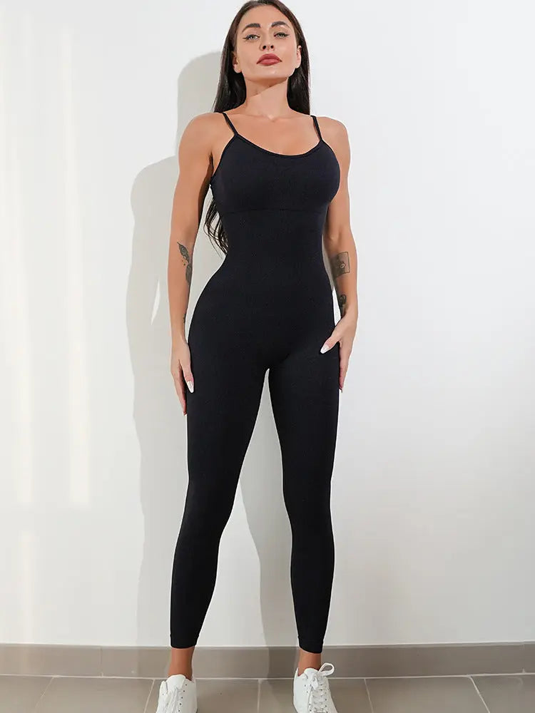 Womens Sexy Unitard One Piece Jumpsuit Spaghetti Strap Tummy Control Rompers Sleeveless Bodysuits Outfits Grey S – Posh Atomic