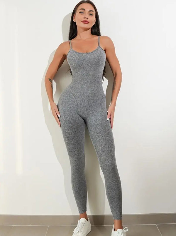 Womens Sexy Unitard One Piece Jumpsuit Spaghetti Strap Tummy Control Rompers Sleeveless Bodysuits Outfits Black M – Posh Atomic