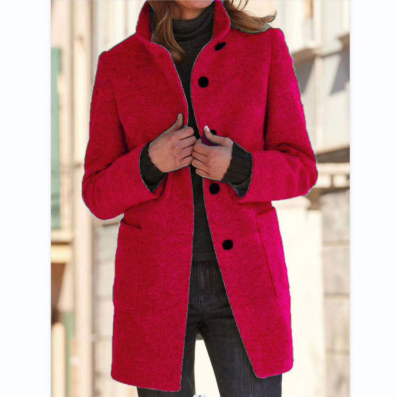 Casual Wool Coat With Pockets