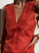 Women's 2pc Linen Top and Skirt