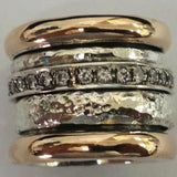 Wide Surface Diamond Ring