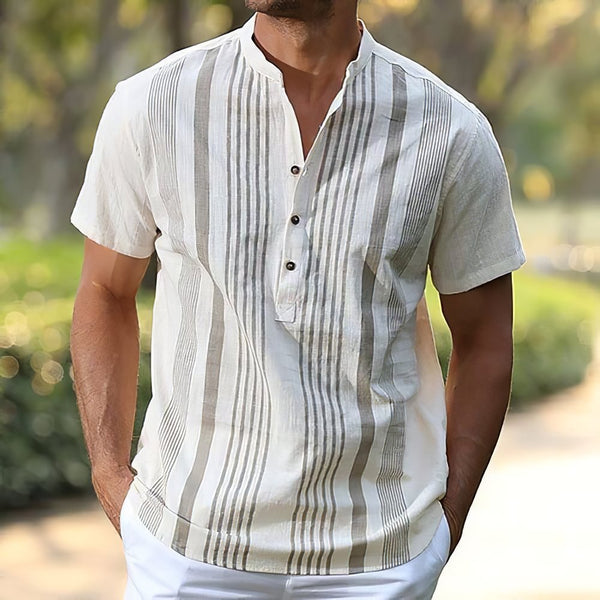 Men’s Striped Short-sleeved Shirt