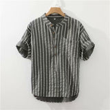 Men’s Striped Short-sleeved Shirt