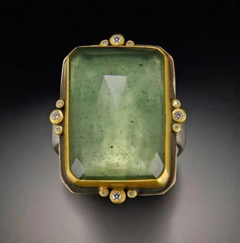 French Retro Natural Crystal Ring