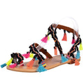 Colorful Fringe Ladies Boho Sandals