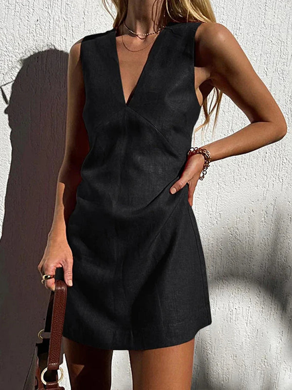 Women's 2pc Linen Top and Skirt