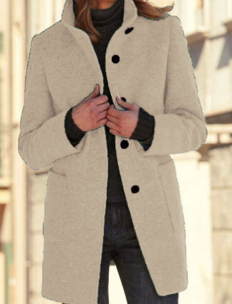 Casual Wool Coat With Pockets