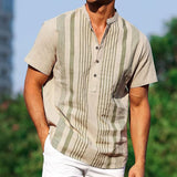 Men’s Striped Short-sleeved Shirt