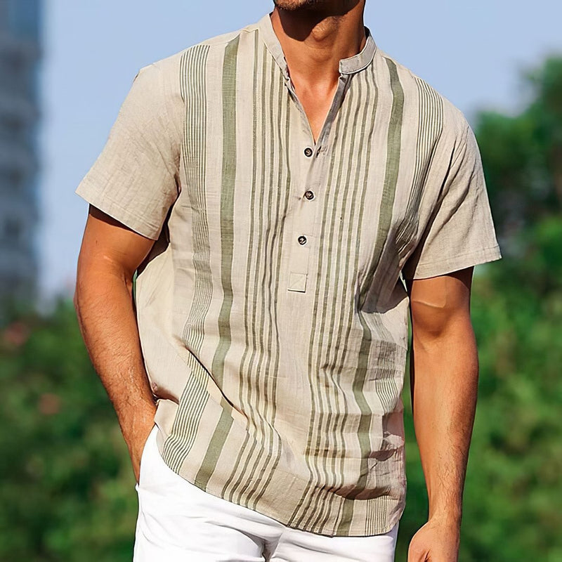 Men’s Striped Short-sleeved Shirt